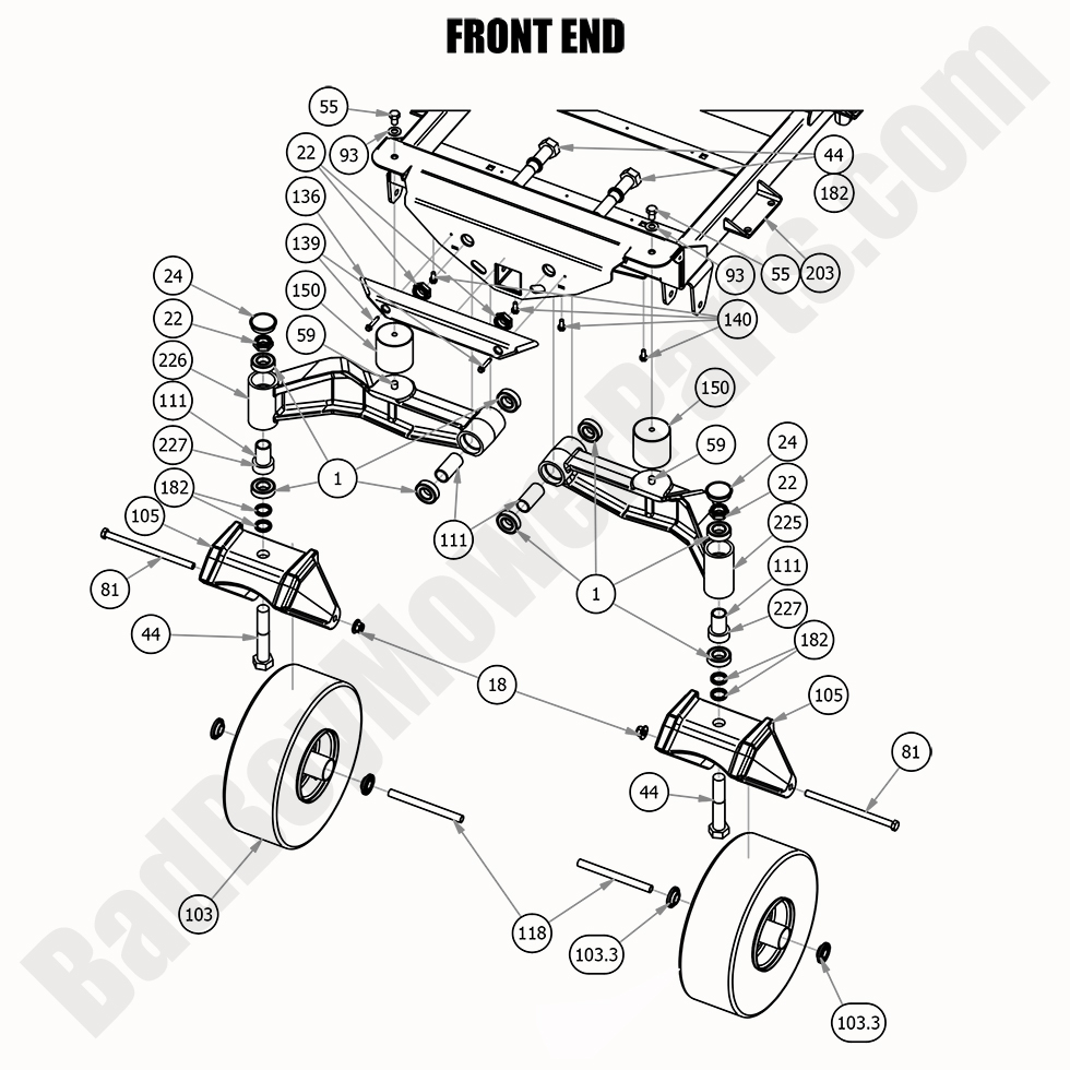 2406 - Bad Boy Mower Parts Lookup > 2020 > Renegade - Gas > Front End